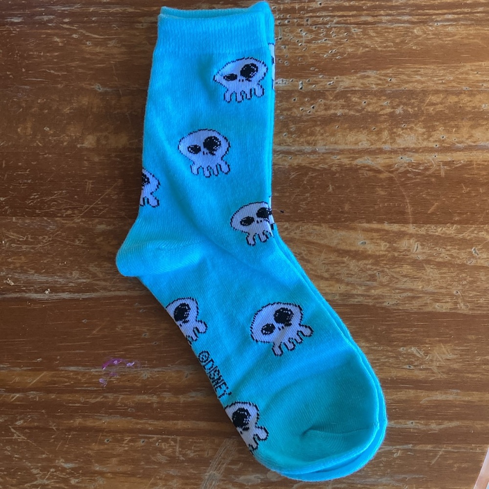 NWOT Disney light aqua crew socks